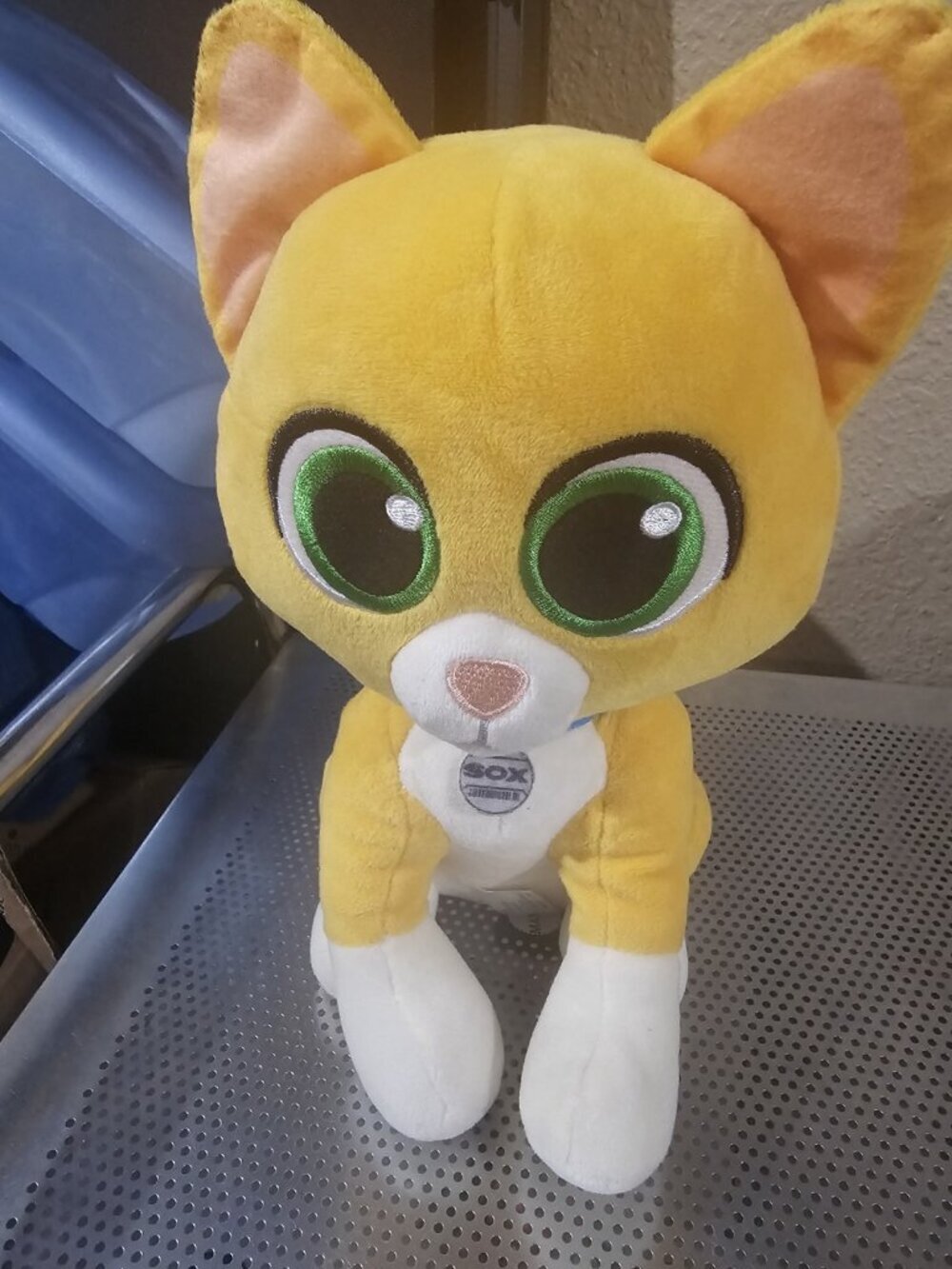 Disney Lightyear Sox Cat Plush Toy Yellow White Stuffed Animal